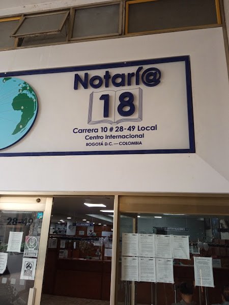 Fachada de la Notaría 18 de Bogotá